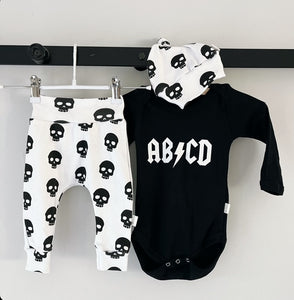 3-Piece Jogger/Onesie/Beanie Set - AB/CD SKULLS