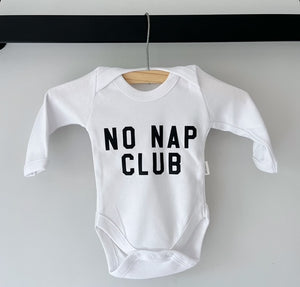 Long Sleeve Onesie - Black No Nap Club