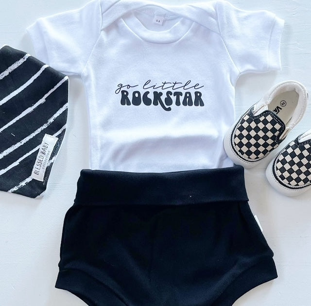 Short Sleeve Onesie - Go Little Rockstar