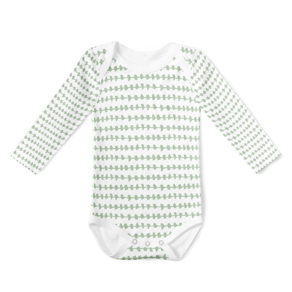 SALE - Long Sleeve Onesie - Morse Sage