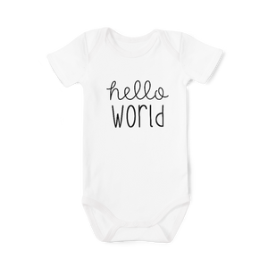 SALE - Short Sleeve Onesie - Hello World