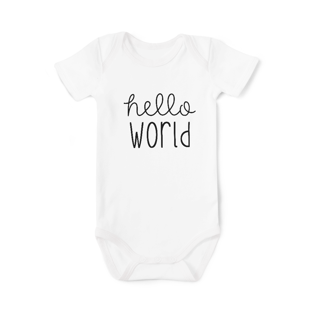 SALE - Short Sleeve Onesie - Hello World