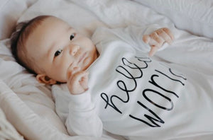 Long Sleeve Onesie - Hello World