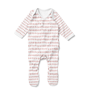 Footed Romper - Morse Pink