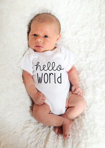 Short Sleeve Onesie - Hello World