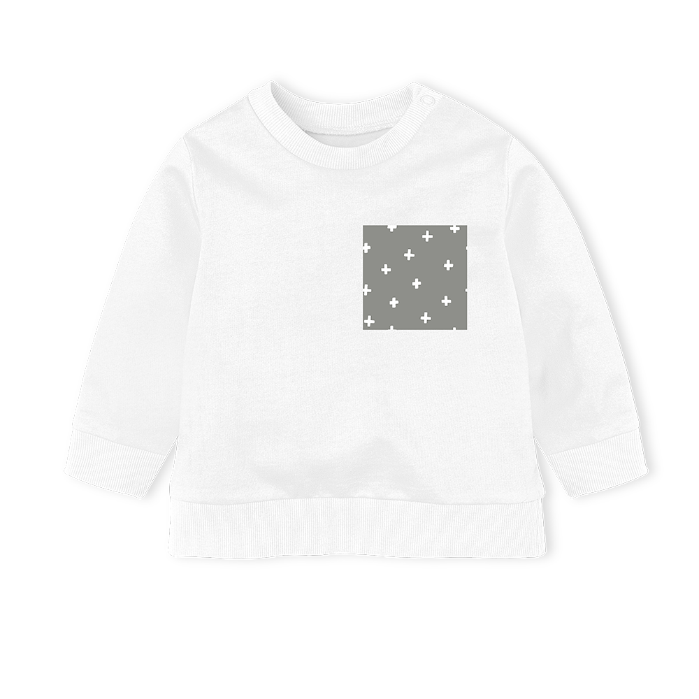 Sweater White/Cross Grey Pocket