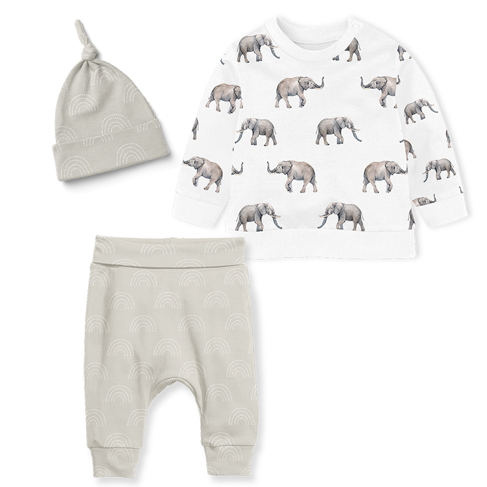 Sweater Set - Arc Stone/ Elephants