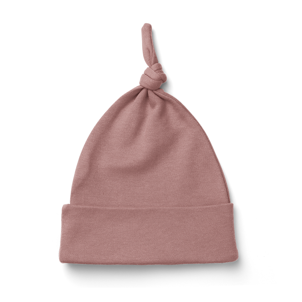 Baby Basics - Knot Beanie -Dusky Pink