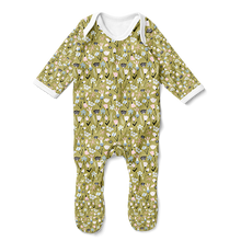 Load image into Gallery viewer, SALE - Footed Romper and Beanie Set - Gold Floral
