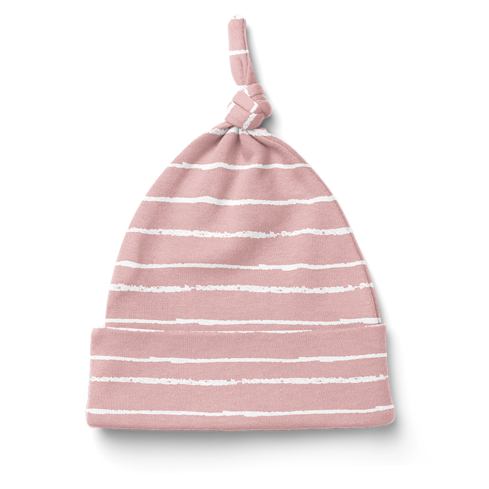 Knot Beanie - Stripe Blush