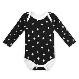 Long Sleeve Onesie - Cross White