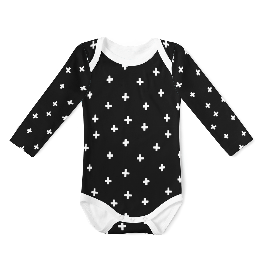 Long Sleeve Onesie - Cross White