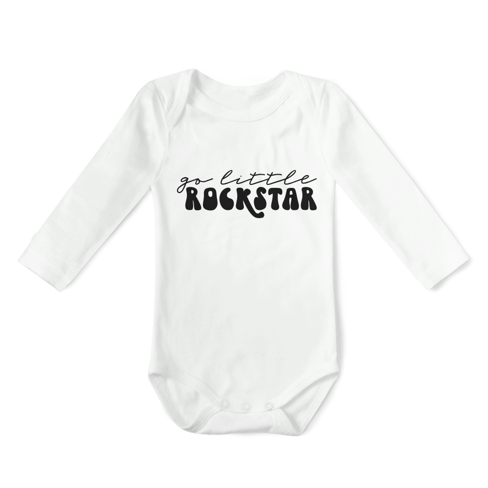 SALE - Long Sleeve Onesie - Go Little Rockstar