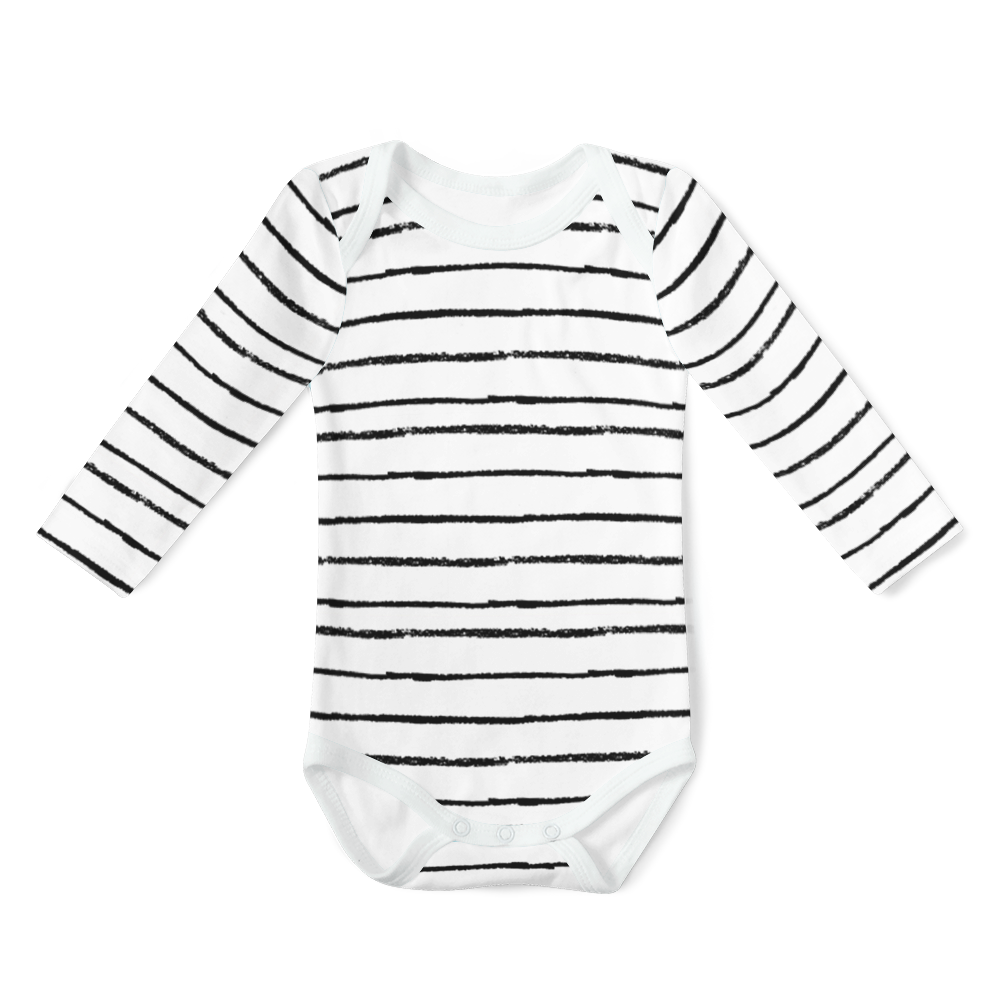 Long Sleeve Onesie - Stripe White