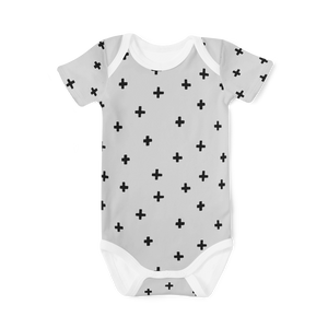 Short Sleeve Onesie - Cross Rock n Roll Grey