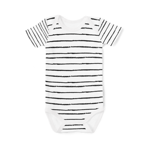 Short Sleeve Onesie - Stripe White