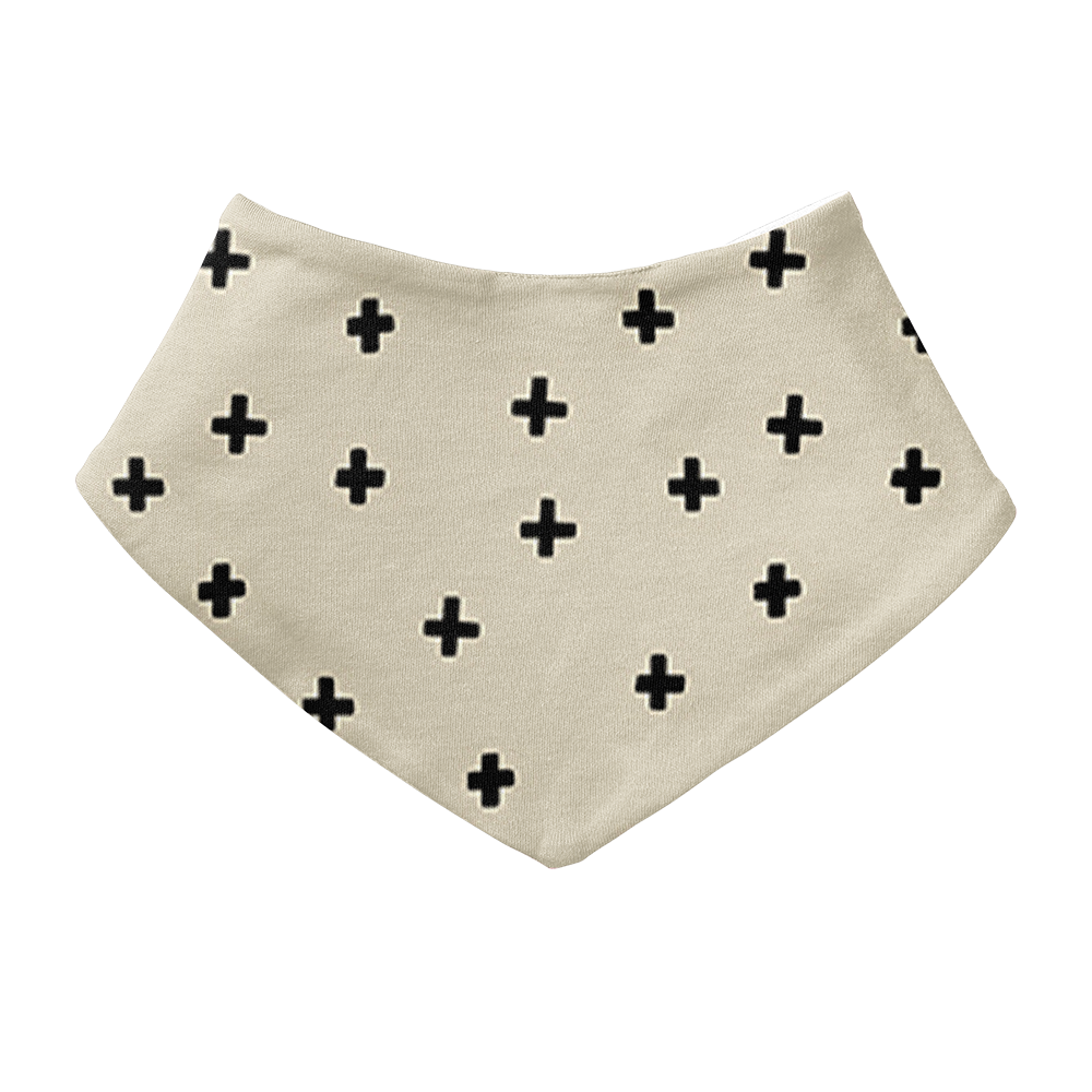 Bandana Bib - Cross Stone/Black