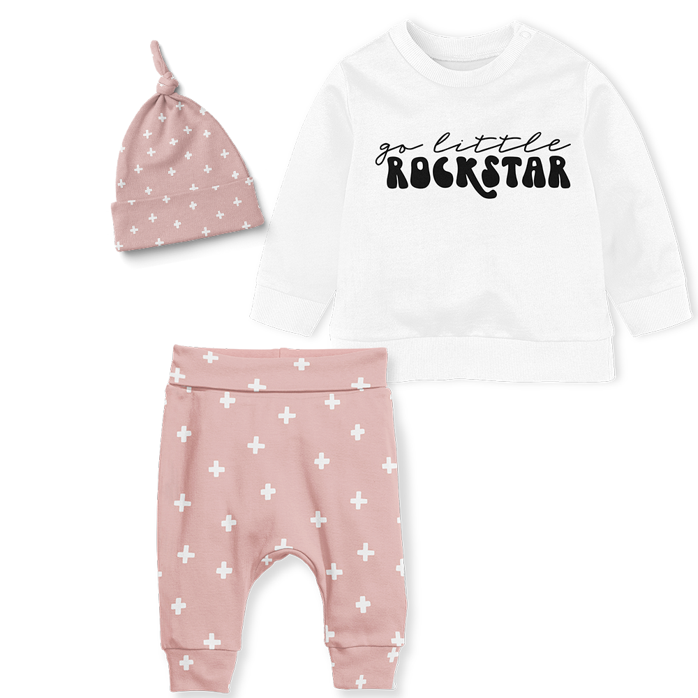 Sweater Set - Go Little Rockstar/Cross Blush