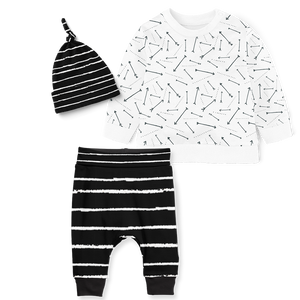 Sweater Set - Arrows/Stripe Black